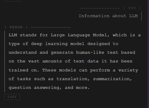 Venom AI – Chat